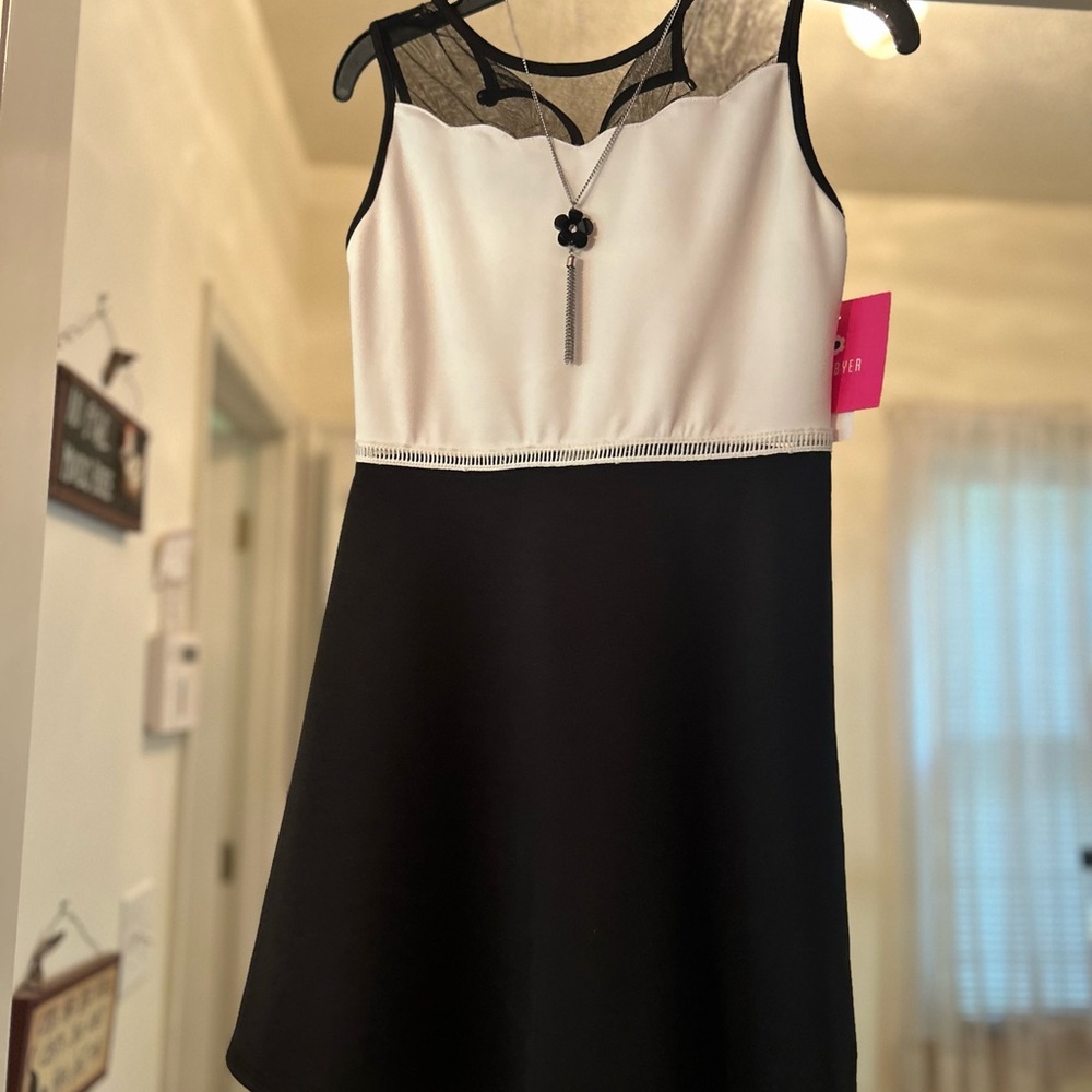 Girls size 10 black and white dress